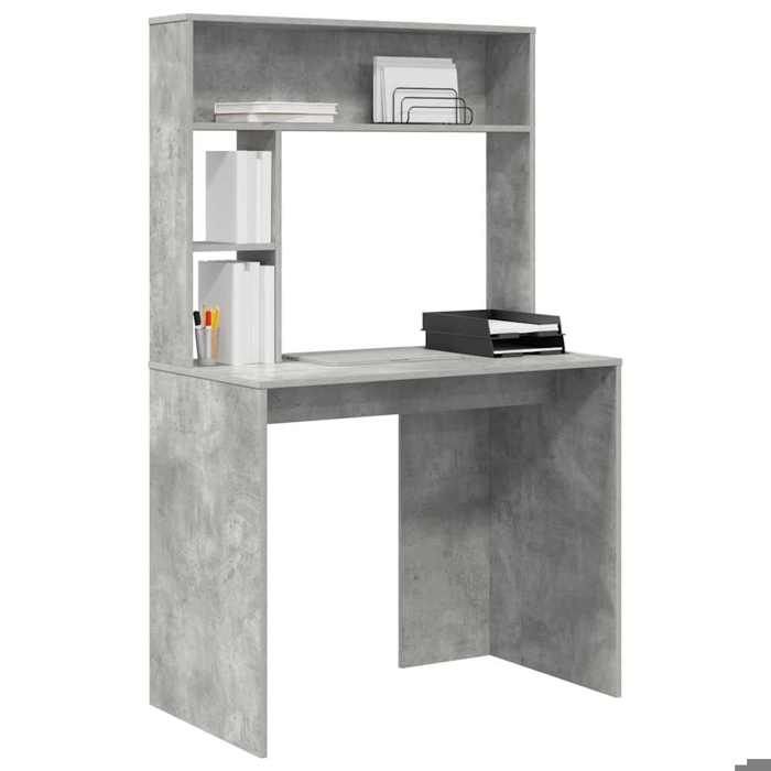 Bureau Gris CLOUD Table à écrire Pour 1 personne Gris béton 91x50x149 cm bois dingénierie BBB845