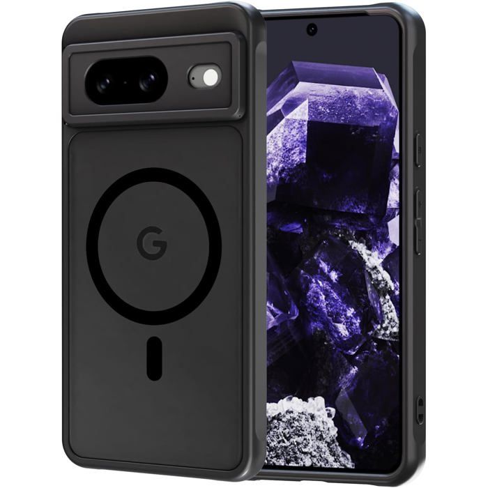 Coque magnétique KAL pour Google Pixel 8compatible MagSafeétui PC+TPU mat translucide minimalisteantichoc et anti-rayuresnoir