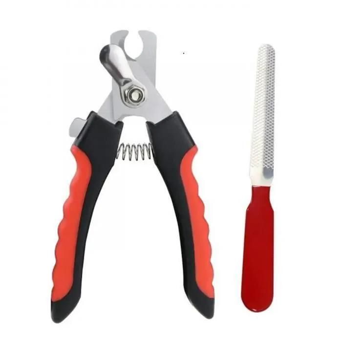 Pince à Ongles- Coupe-Griffes Rouge - Antidérapante - Confortable - Pour Chien et Chat
