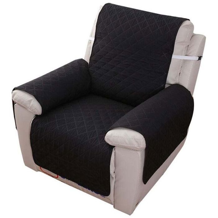 Housse Fauteuil Relax 1 Place Housse de Canapé Protecteur Inclinable Imperméable pour Chambre （Noir 55200） -