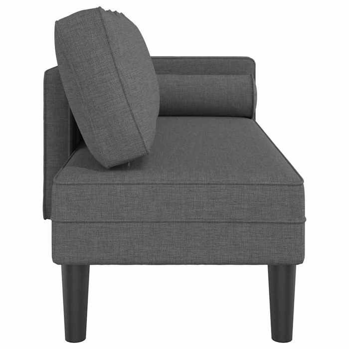Gris CHAISE/FAUTEUIL - SARAZYJ - Chaise longue - Siège long - avec coussins - gris foncé - tissu - 1165x62x575cm Hot97541834