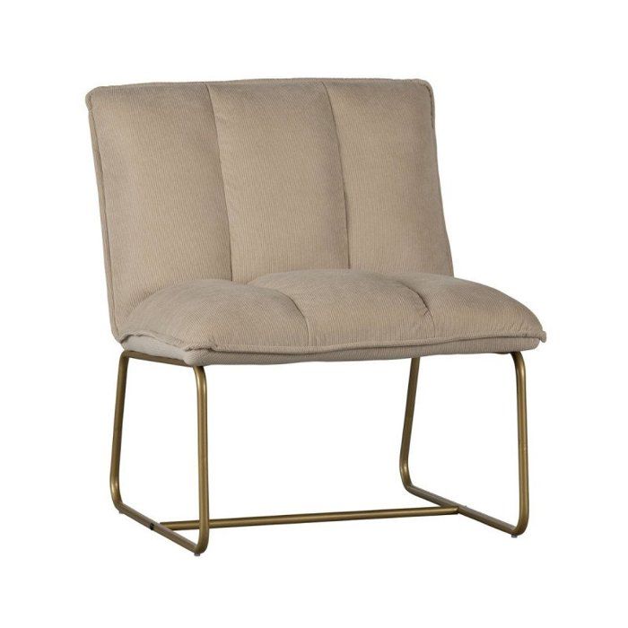Fauteuil Salon - Meubles&Design - Fauteuil en tissu côtelé beige pieds métal doré EDWARD Fauteuil Salon - Meubles&Design - Fauteuil en tissu côtelé beige pieds métal doré EDWARD