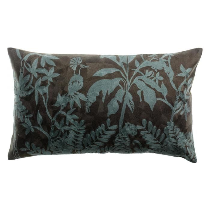 Coussin brodé Raki carbone 40 x 65 cm Vivaraise