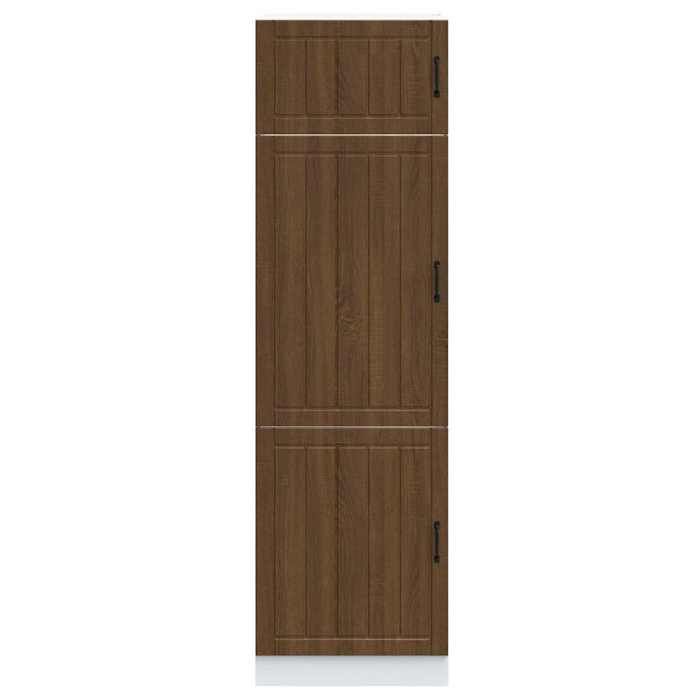 Armoire de cuisine (1 PC) - Vaisselier Meuble Rangement - Lucca chêne marron bois dingénierie 60x57x207 cm L2459