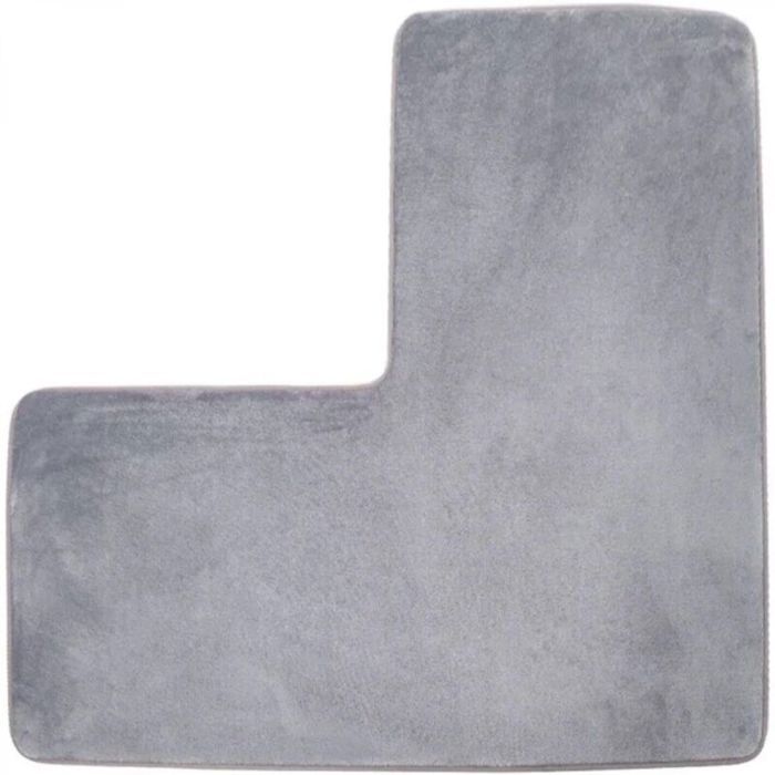 Tapis de bain en L - Tapis de douche dangle en polaire corail doux antidérapant et absorbant lavable pour douche carrée