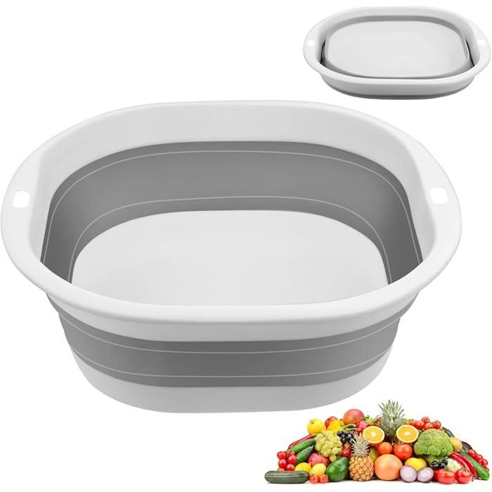 Bassine Pliable 3.5 LBassine Retractable Netage Ménager Petite Bassine Bucket Pliable Retractable Lavabo 3.5 L Gris