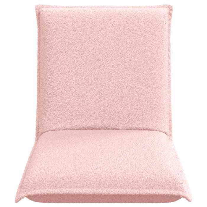 Confortable Fauteuil de sol Rose 54x64x59 cm avec manuel de montage Tissu en laine de mouton__21762
