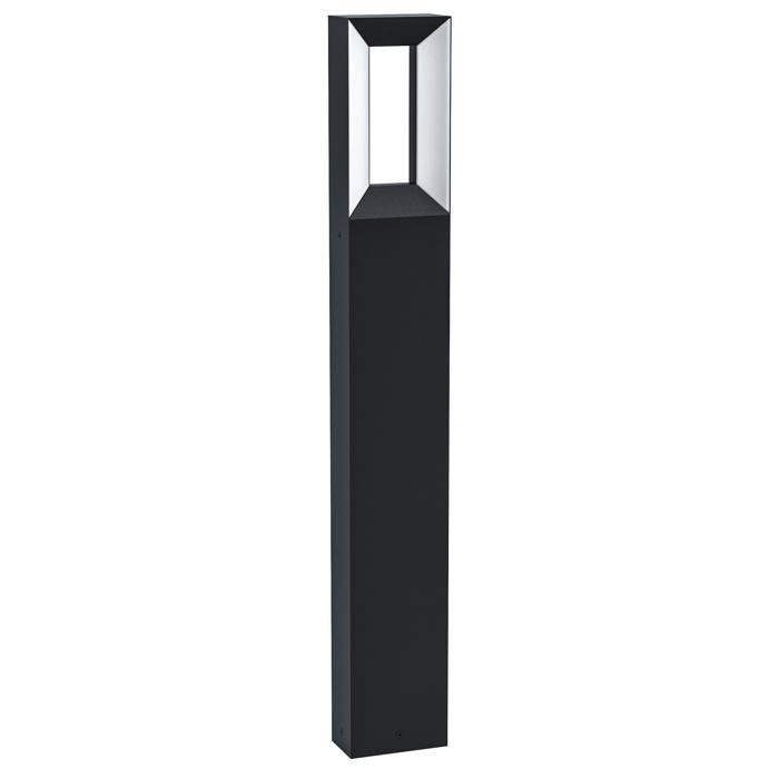 Lampe sur pied LED Riforano lampadaire extérieur en fonte d’aluminium noir et plastique blanche éclairage à 2 flammes IP44 Lampe sur pied LED Riforano lampadaire extérieur en fonte d’aluminium noir et plastique blanche éclairage à 2 flammes IP44