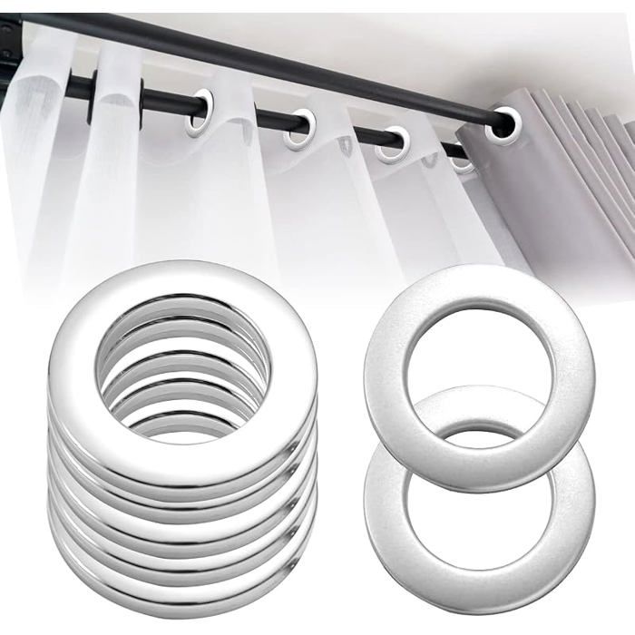 20 Pieces Oeillets Rideaux à Clipser Oeillet pour Rideaux Détachable Anneaux à illets de Rideau Intérieur 33mm