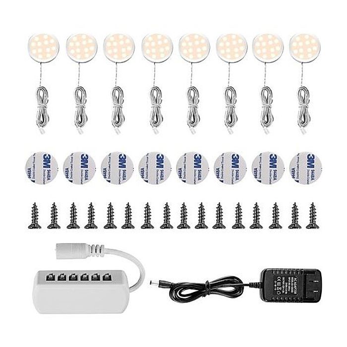 Lampe Sous Meuble LED Eclairage Sous Placard Vitrine Spot Encastrable 16W pour Cuisine Blanc Chaud 3000K (Lot de 8) [Classe A+ ]