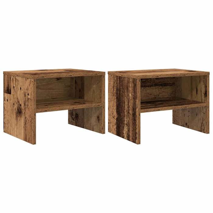 NOUVEAU Cabinet de chambre - Cabinet de chevet - (Set de 2) - table de lit - Bois ancien - 40x30x30cm18393
