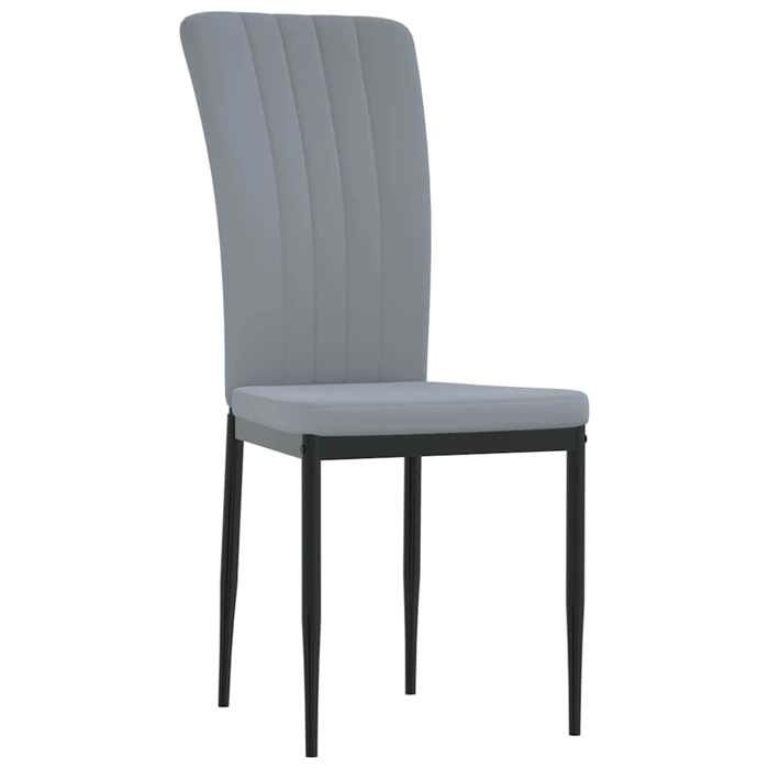 Gris Chaise de cuisine/repas LEMON Chaises à manger lot de 4 Gris clair Velours Pour maison/bureau_22292