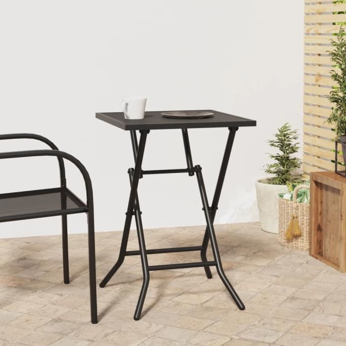 Table de Jardin Style Campagnard Métal Antique en Fer Pliante