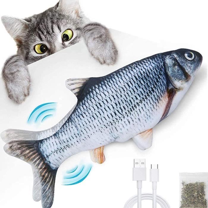 Jouet Pour Chat Poisson Qui Bouge Jouet Chaton Rechargeable Usb Avec Cataire Jouet A Macher Interactif Pour Chats Cdiscount