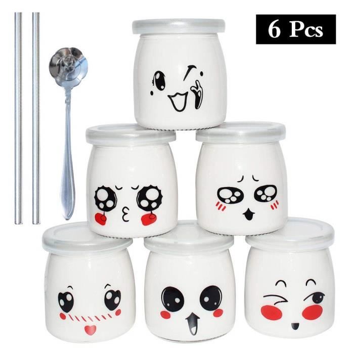 Pot de Yaourt Bocal en Verre avec Couvercles (9 Pcs - 200ML) - Cdiscount  Maison