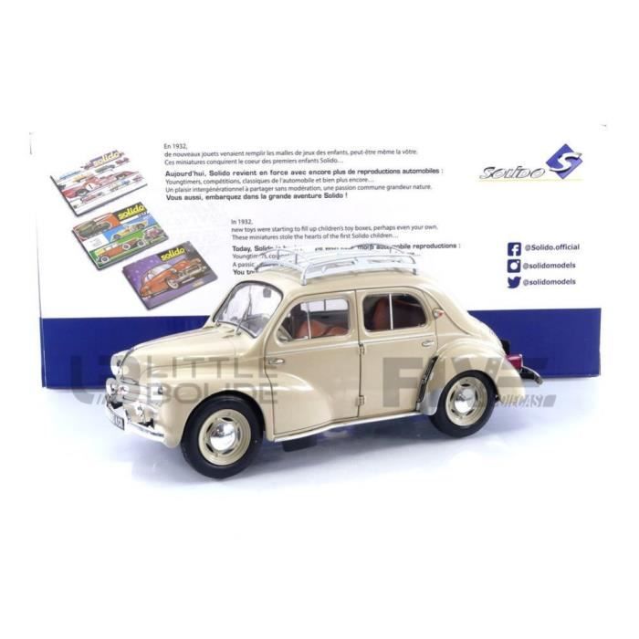 Voiture Miniature de Collection - SOLIDO 1/18 - RENAULT 4 CV - 1956 - Beige  - 1806605 - Cdiscount Jeux - Jouets