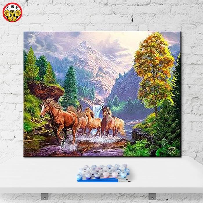 Peinture Numero Adulte 40x50cmcm cheval de paysage cheval de