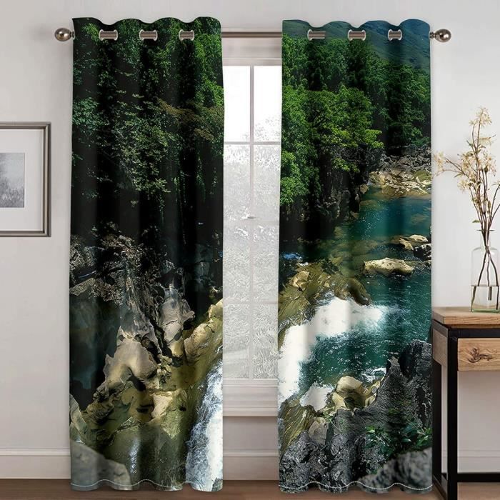 SZLYZM Rideaux Occultant Géométrique Médiéval, Rideau Isolant Thermique Pour Salon Chambre, Rideaux Motif Moderne Colorée, Lot De 2 Rideaux Opaque à Oeillets 140x260cm LxH