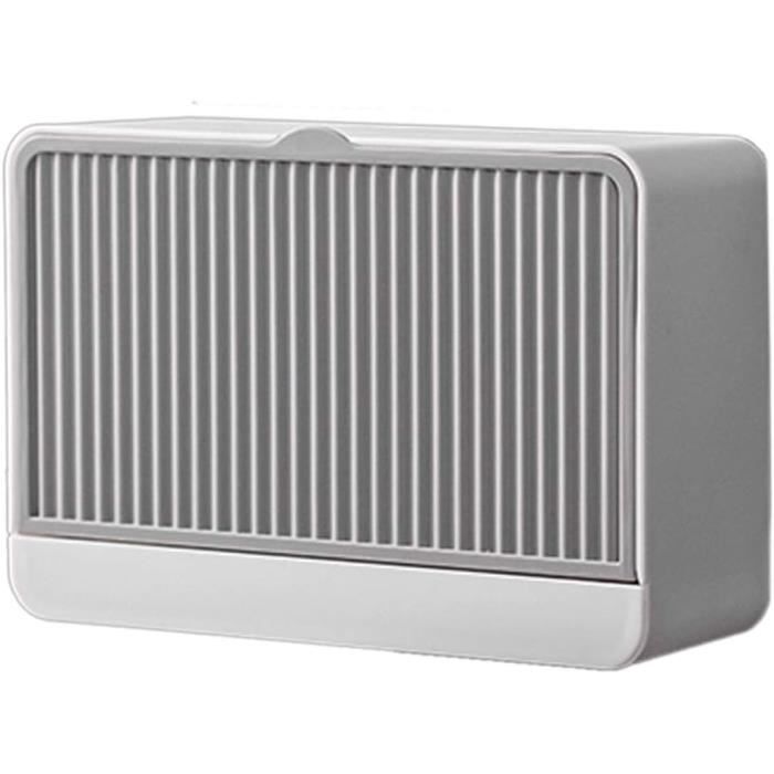 Porte-savon Mural Avec égouttoir - Boîte à Savon étanche Avec Couvercle, ABS, Blanc, 126x120x51mm (petit Modèle)