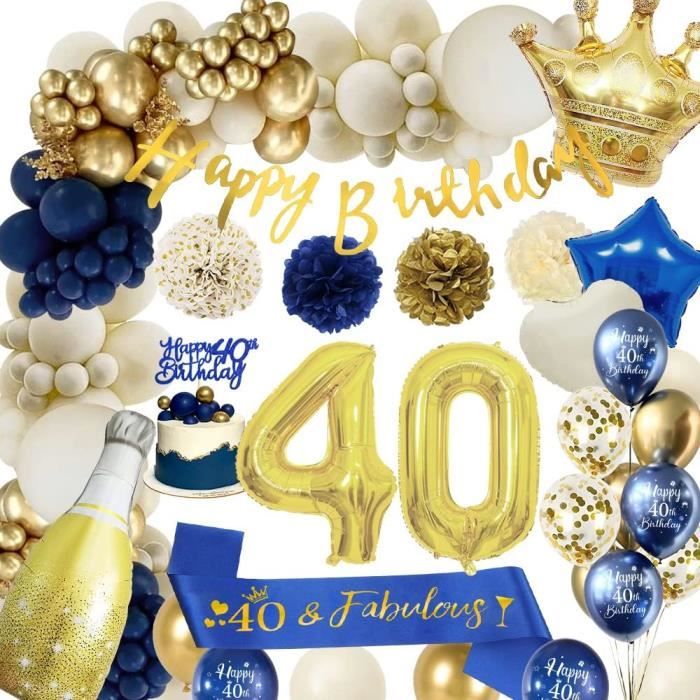 Decoration Anniversaire 20 Ans Homme Bleu Argenté 20 Ans Anniversaire
