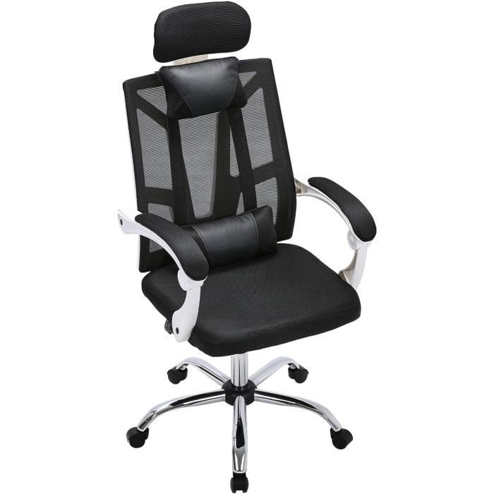 Chaise De Méditation Avec Repose-pieds Réglable - 5 Roulettes, Charge Max 130 Kg - Hauteur Siège 53-69 Cm - Noir - 8