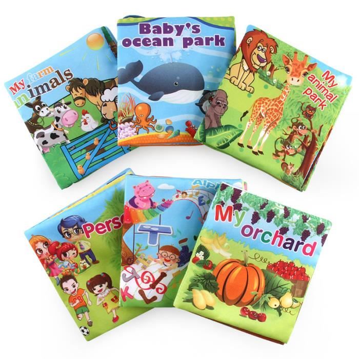 Lot De 6 Livres D Activites En Tissu Bruissant Jouet D Eveil Avec Sonore Apprendre Anglais Pour Bebe Fille Ou Garcon Cdiscount Librairie