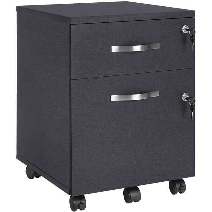 Caisson de bureau caisson de rangement classeur armoires basses 2 tiroirs 54 5 cm pour dossiers