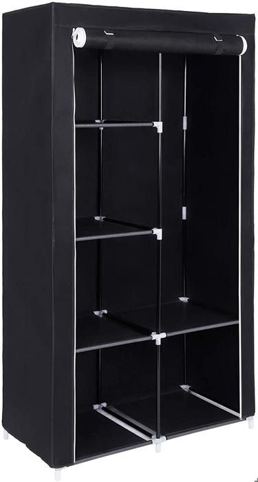 Armoire de rangement vêtements penderie dressing toile 2 colonnes 12