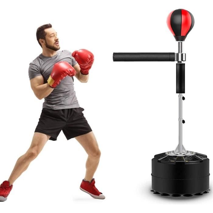 Punching Ball Adulte - Sac De Boxe Cuir Avec Kit Fixation Plafond Et Pivot Rotatif