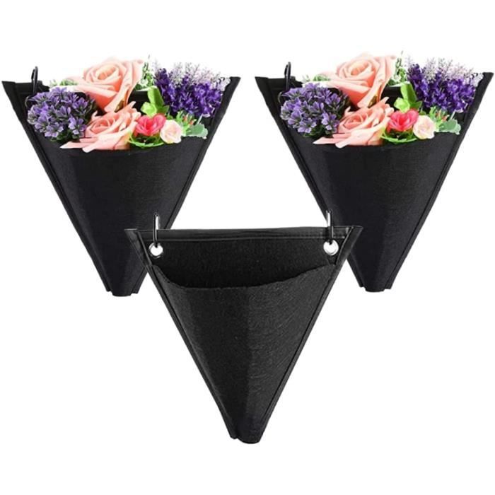 Sacs De Culture Suspendus 2x7 Poches - Feutre Imperméable, Plantation Verticale Murale Pour Balcon, Jardin, Petites Plantes, Herbes