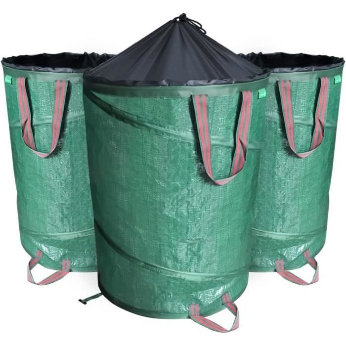 3 pièces. sacs de jardin 85 litres bleu