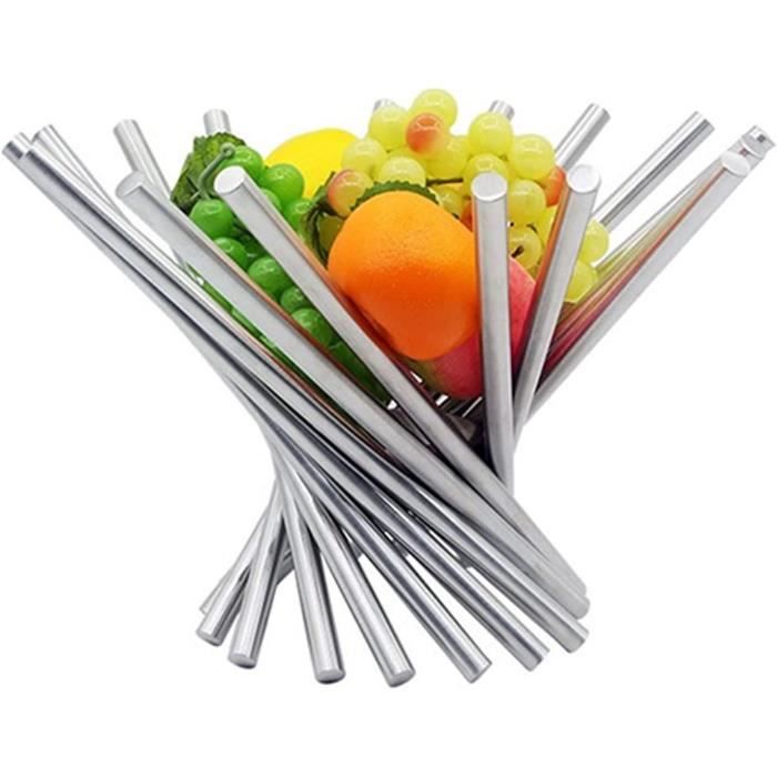 Tissting Corbeille à Fruits En Acier Inoxydable 20.3 X 10.5 X 9 Cm - Panier Légumes Élégant Et Pratique