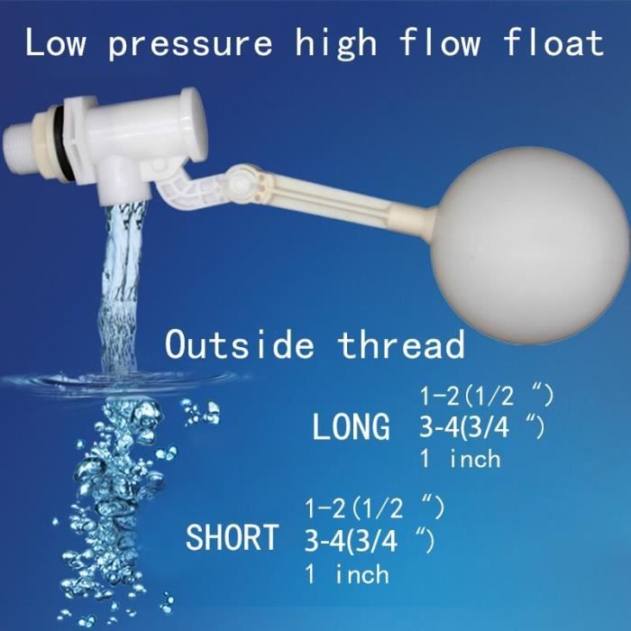 Vanne à Flotteur MUALROUS Avec Bras Réglable 3/4" - Robinet Flotteur Pour Abreuvoir Bétail, Aquarium Et Bassin