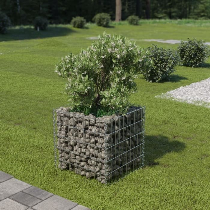 MEUBLE - MONDE Contemporain Lit surélevé à gabion Acier galvanisé 50x50x50 cmHOME Professionnel50 x 50 x 50 cm PRO67576