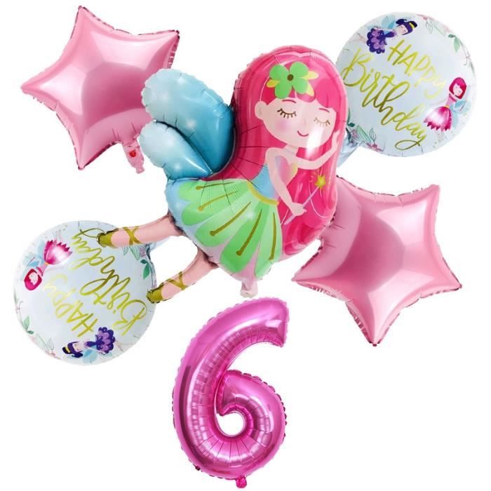 Six Ans Nouveau 6 Pieces Ensemble Petite Fee Filles Ballons 32 Pouces Rose Numero Ballon Fille 1 2 3 4 5st Cdiscount Maison