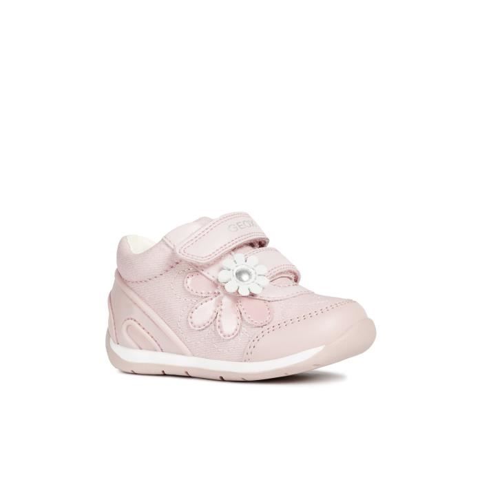 chaussures bebe fille a scratch decor fleurs - geox rose bebe