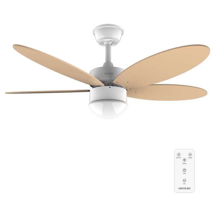 Cecotec Ventilateur de Plafond avec Lumière EnergySilence Aero 4260 Orange: 40 W Moteur DC Diamètre 42 avec 5 Pales - Cecotec