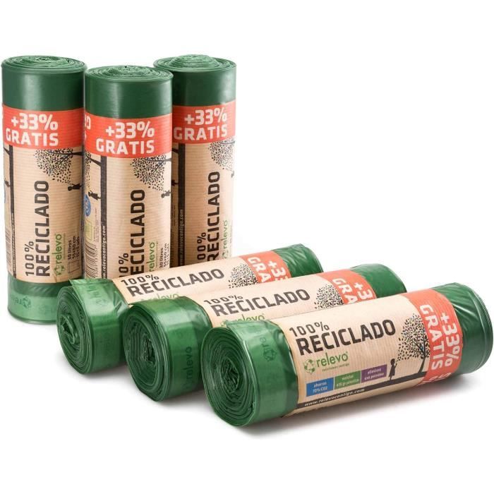 Très Résistant Sacs Poubelle 100% Recyclés, Très Résistant 30L, 120 Pièces[u85 ...