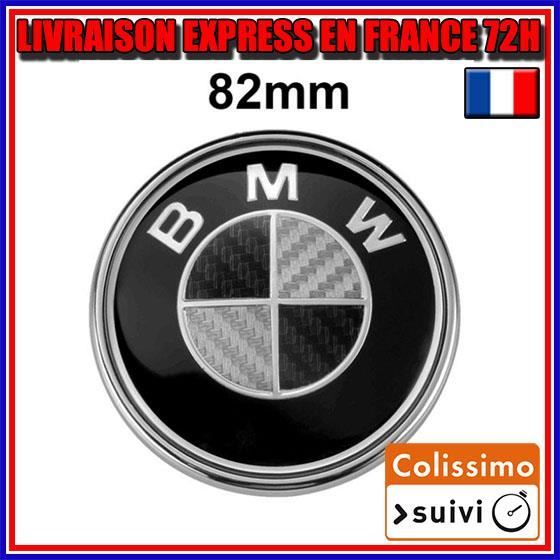 BMW - Logo de capot / coffre - 82mm Fibre de carbone NOIR- emblème / insigne / badge