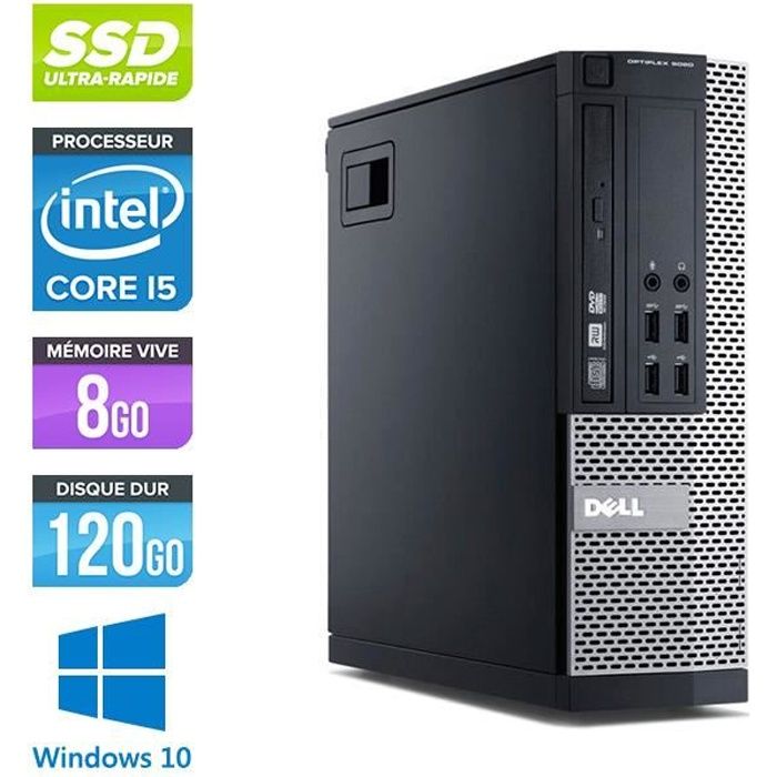 Pc de bureau Dell 7010 -Core i5-3470 -8Go-120Go SSD -Windows 10 Reconditionné - Dell reconditionné disponible sur Cdiscount Seconde Vie