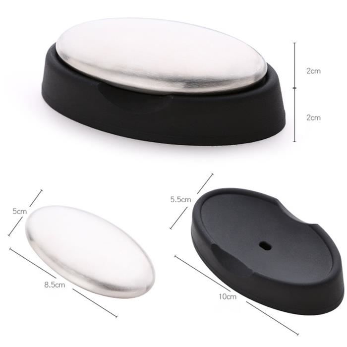 2 Savons Anti-odeurs En Acier Inoxydable - élimine Les Odeurs De Poisson, Oignon, Ail - Avec Porte-savons