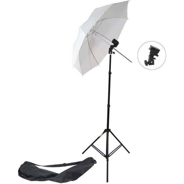 DynaSun UR05 Kit 2 Parapluies pour Studio Photo/Vidéo 2-en-1 avec Réflecteur Détaché Argent/Blanc/Noir 109cm
