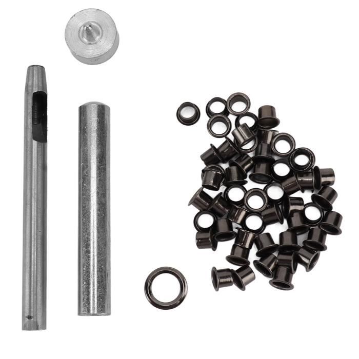 Jufjsfy 50 Pcs Oeillets pour DIY Kydex Gaine 6Mm Outils à Main Kit Outils de Forage Trous à Oeillets