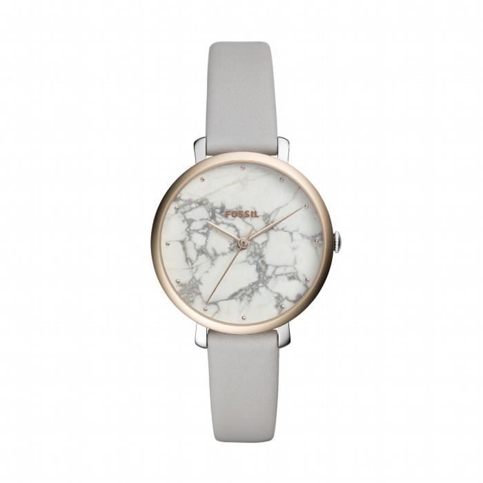 Montre Bracelet FOSSIL Montre pour femme en cuir gris avec cadran en marbre  jacqueline (type: es4377) UJRPX , - Achat/vente montre Blanc - Cdiscount