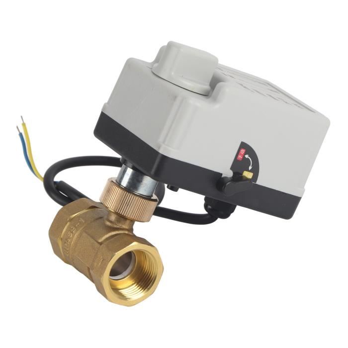 Vanne à Boisseau Sphérique électrique DN20 (3/4") - AC220V - Fonction Manuelle - Pour Chauffage, Climatisation, Irrigation