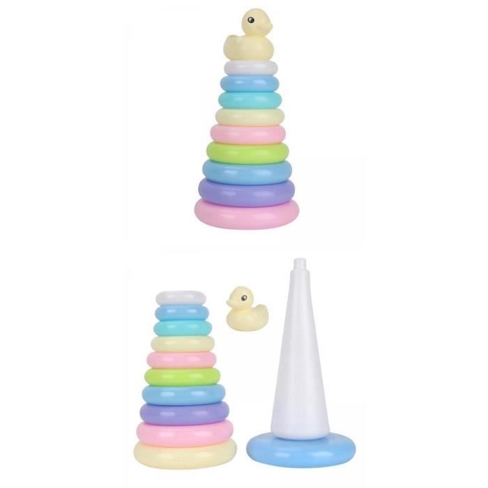 2 Pieces Enfants Bebe Jouet Anneaux Empilables Jouets D Apprentissage Arc En Ciel Activite Amusante Empiler Jouet Cadeau Cdiscount Jeux Jouets