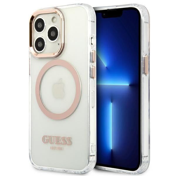 Guess Metal Outline MagSafe Coque pour iPhone 13 Pro Max Transparente 3666339057169