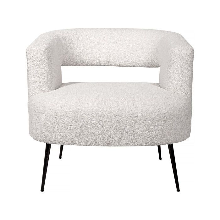 Fauteuil en tissu bouclette iris - Blanc Fauteuil en tissu bouclette iris - Blanc