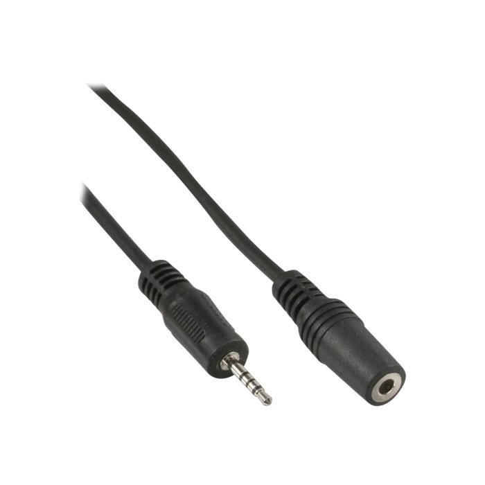 InLine Câble audio jack micro 4 pôles (M) pour mini jack 4 pôles (F) 5 m  noir - Cdiscount Informatique