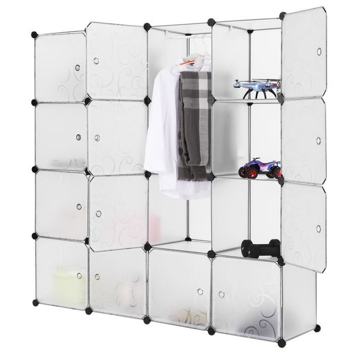 Langria 16 Cubes Armoires Etageres Plastique Meuble Rangement